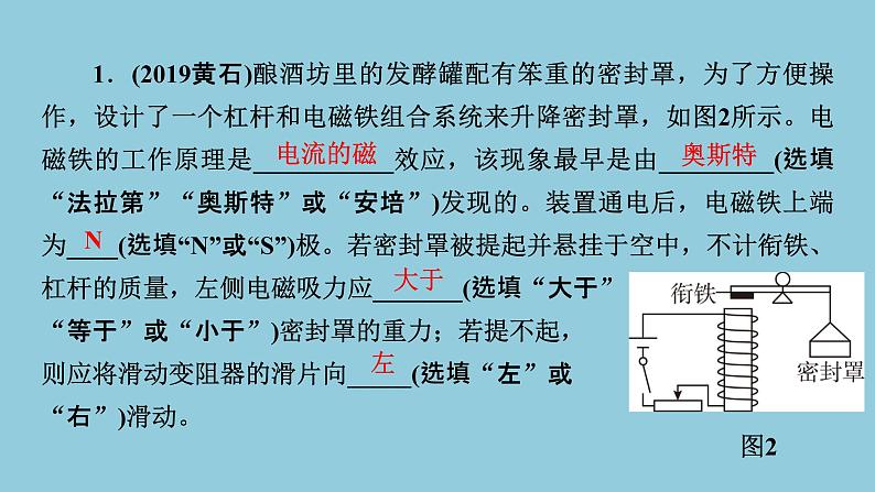 2021中考物理专题复习课件 第1部分 基础过关  专项5 电磁铁与电磁继电器的综合分析 课件03