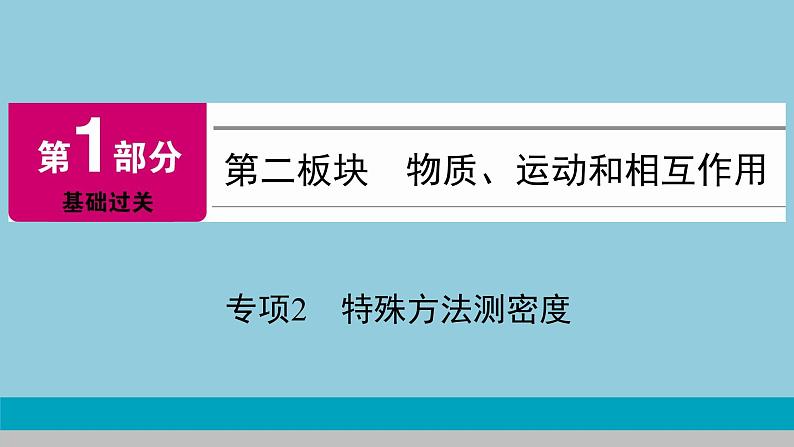 2021中考物理专题复习课件 第1部分 基础过关 专项2 特殊方法测密度课件01