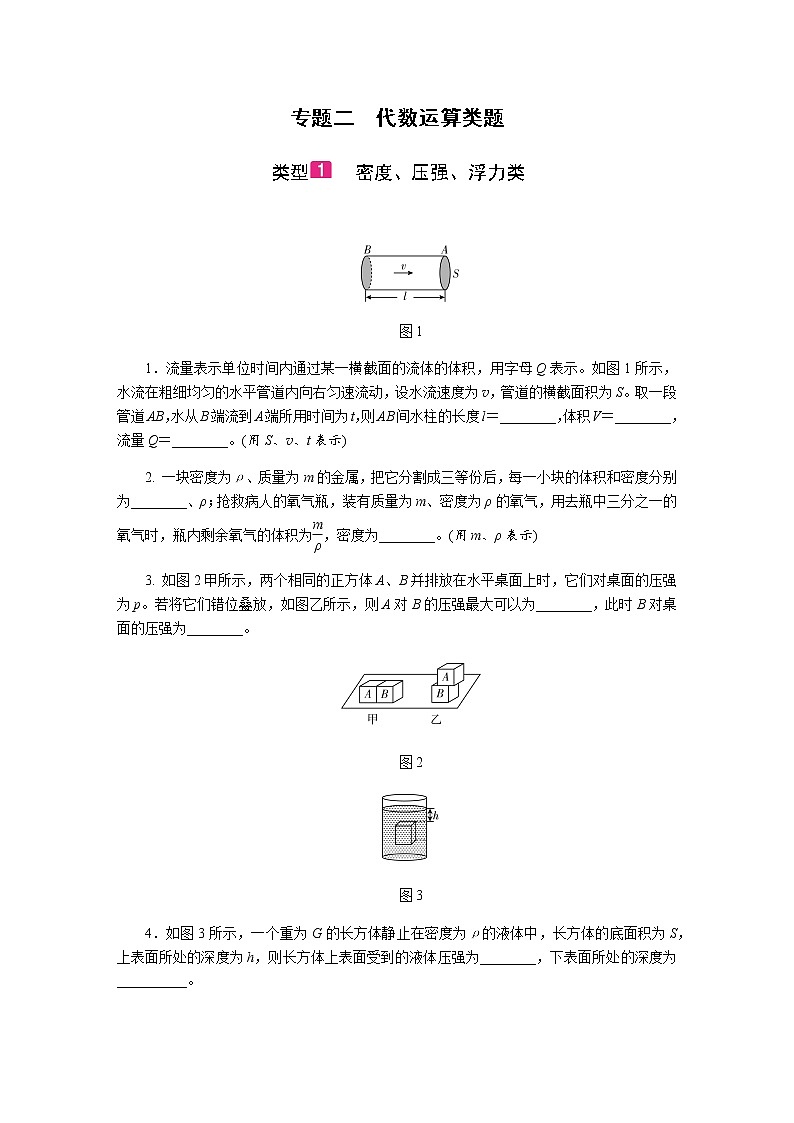 2021中考物理专题复习课件 第2部分 专题突破 专题二 代数运算类题（含答案）第1页