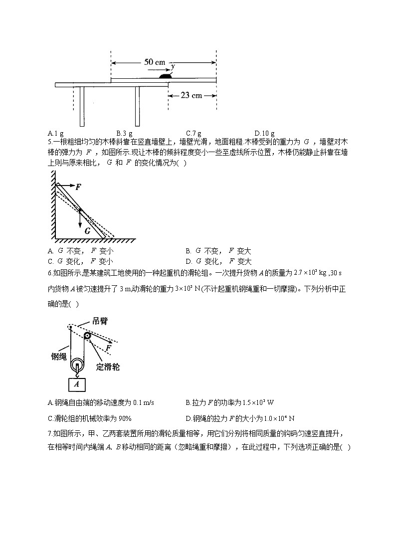 八年级下册物理人教版第十二章简单机械易混易错提升训练 （6）简单机械02