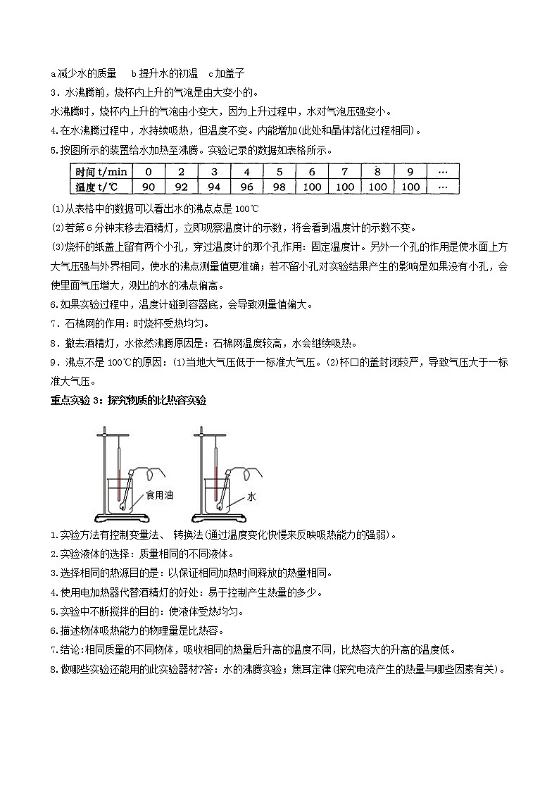 2021年中考物理三轮冲刺过关 专题03 年年考的热学三类重点实验解决对策（教师版含解析）02