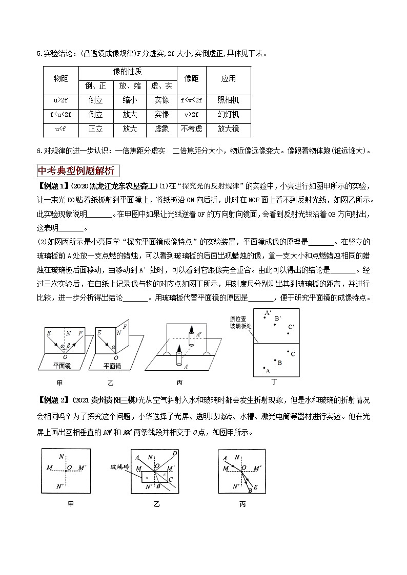 2021年中考物理三轮冲刺过关 专题05常考的光学四类重点实验解答策略（学生版）03