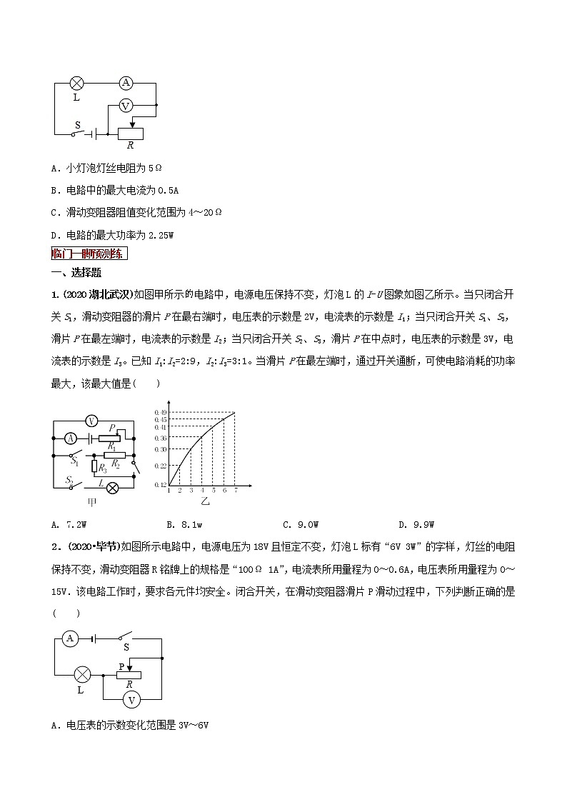 2021年中考物理三轮冲刺过关 专题29  电学量最值与取值范围难题对策（学生版）03