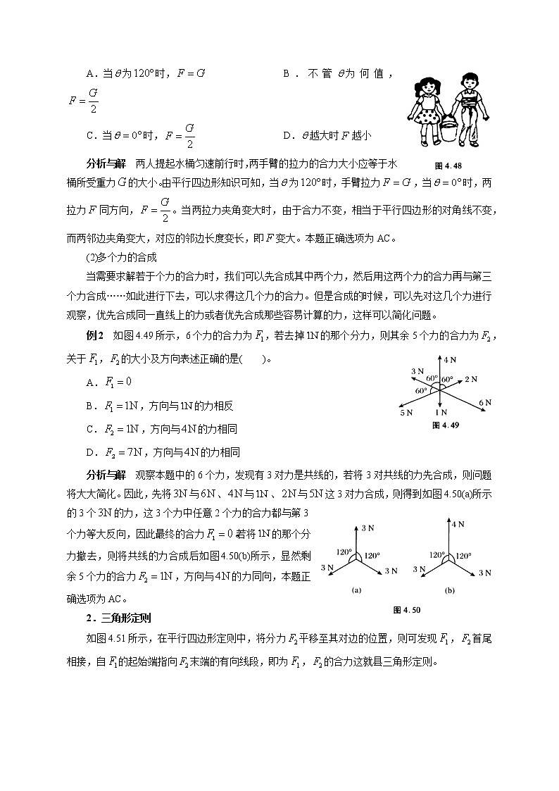 初中物理竞赛及自主招生大揭秘专题突破 第2章第2节 力的合成与分解（含答案）第2页