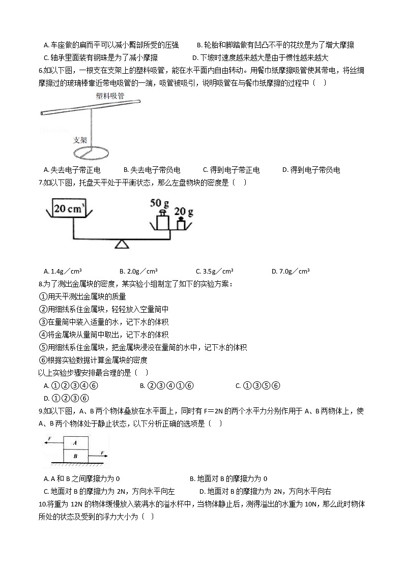 江苏省仪征市2021年八年级下学期物理期末测试试卷02