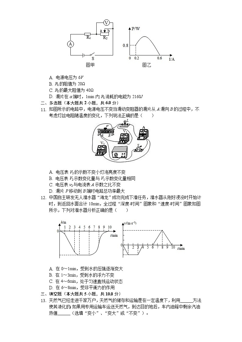2020年内蒙古通辽市中考物理试卷03