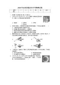 2020年山东省临沂市中考物理试卷