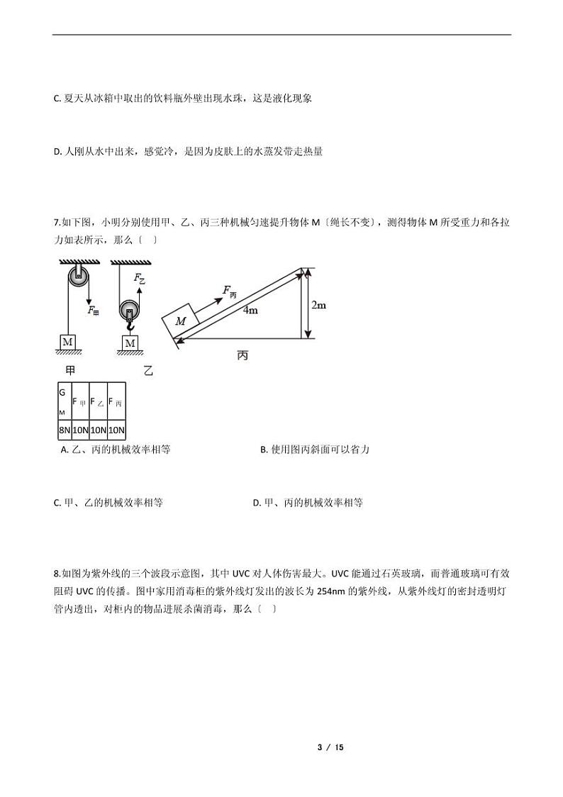 广东省广州市2021中考物理仿真模拟冲刺卷11套附解析03