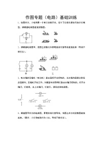 2021年中考物理二轮复习——作图专题（电路）基础训练