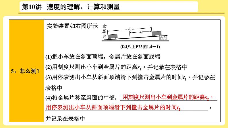 中考物理总复习：第10讲《 速度的理解、计算和测量》课件07