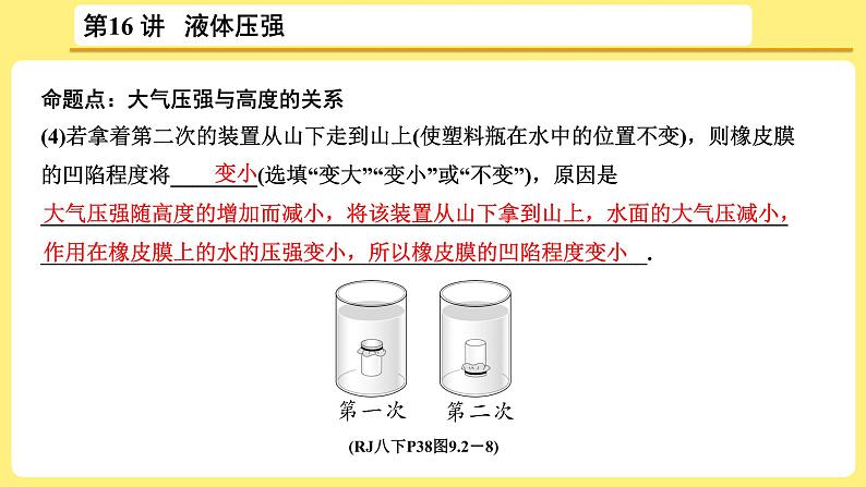 中考物理总复习：第16讲《 液体压强》课件08