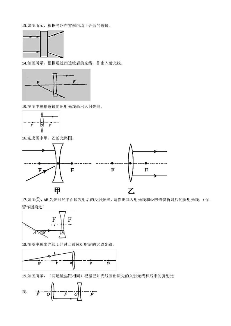 2021年中考物理重难点强化训练6 光学作图03