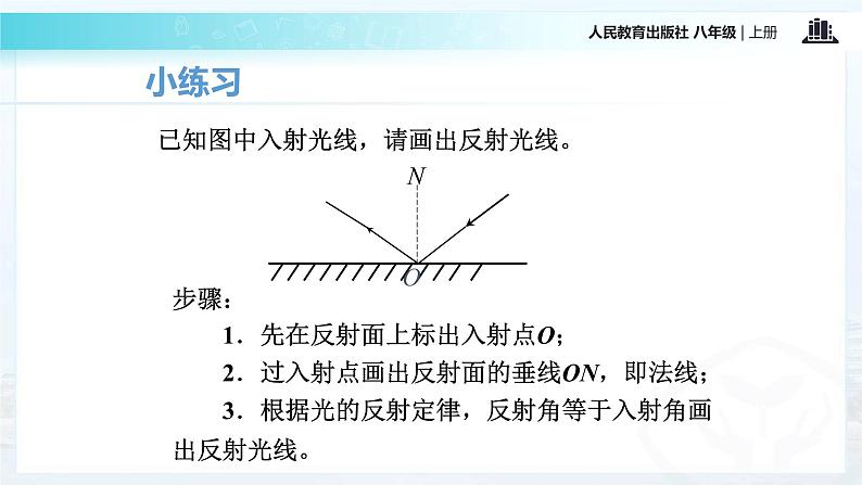 人教版  八年级上册 第四章 光现象  第2节 光的反射 课件06