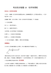 2021年中考物理抢分秘籍18杠杆和滑轮（含原卷解析卷）