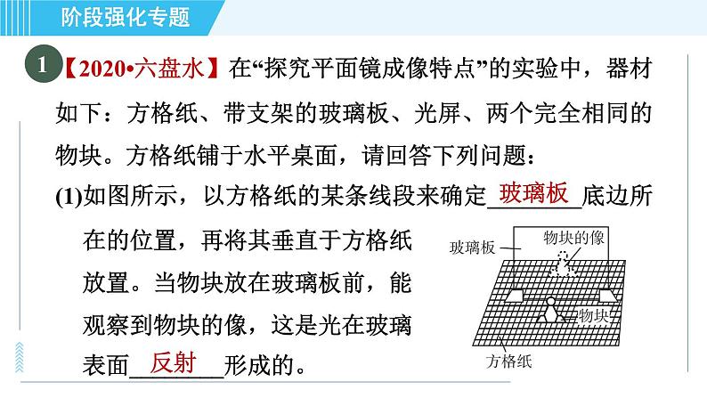 沪科版八年级上册物理课件 第4章 阶段强化专题（三） 专训2探究平面镜成像的规律03