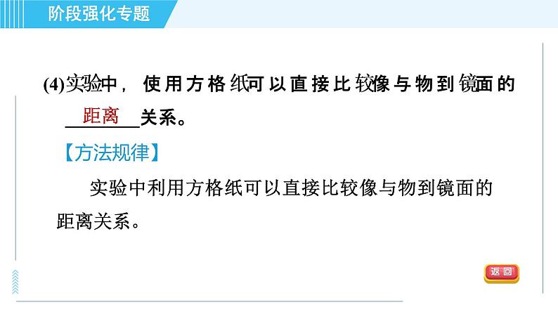 沪科版八年级上册物理课件 第4章 阶段强化专题（三） 专训2探究平面镜成像的规律07