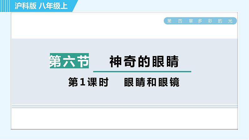 沪科版八年级上册物理课件 第4章 4.6.1 眼睛和眼镜第1页