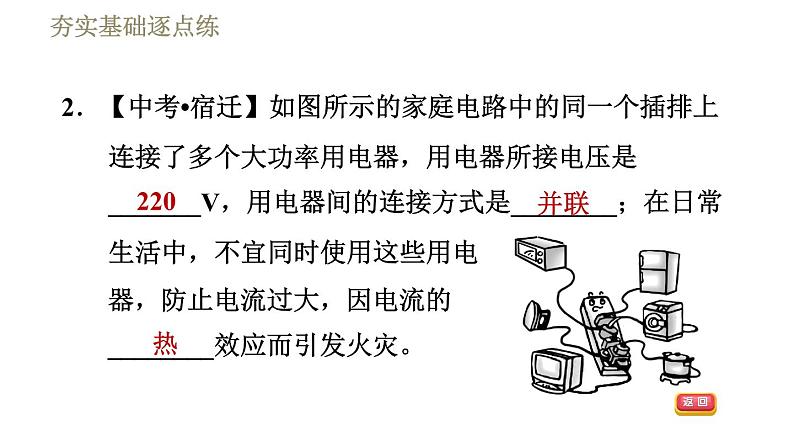 鲁科版九年级上册物理课件 第15章 15.2探究家庭电路中电流过大的原因06