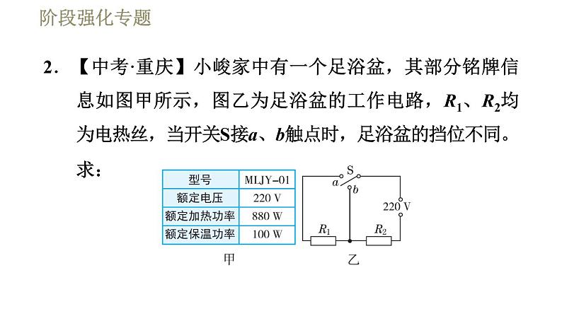 鲁科版九年级上册物理课件 第14章 阶段强化专题（五） 专训 电功率的计算08