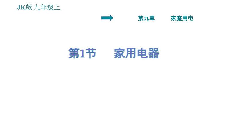 教科版九年级下册物理课件 第9章 9.1   家用电器第1页