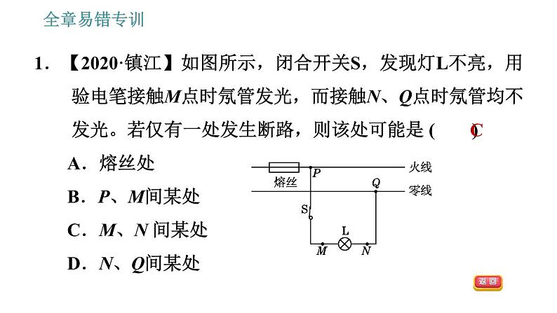 教科版九年级下册物理课件 第9章 全章易错专训03