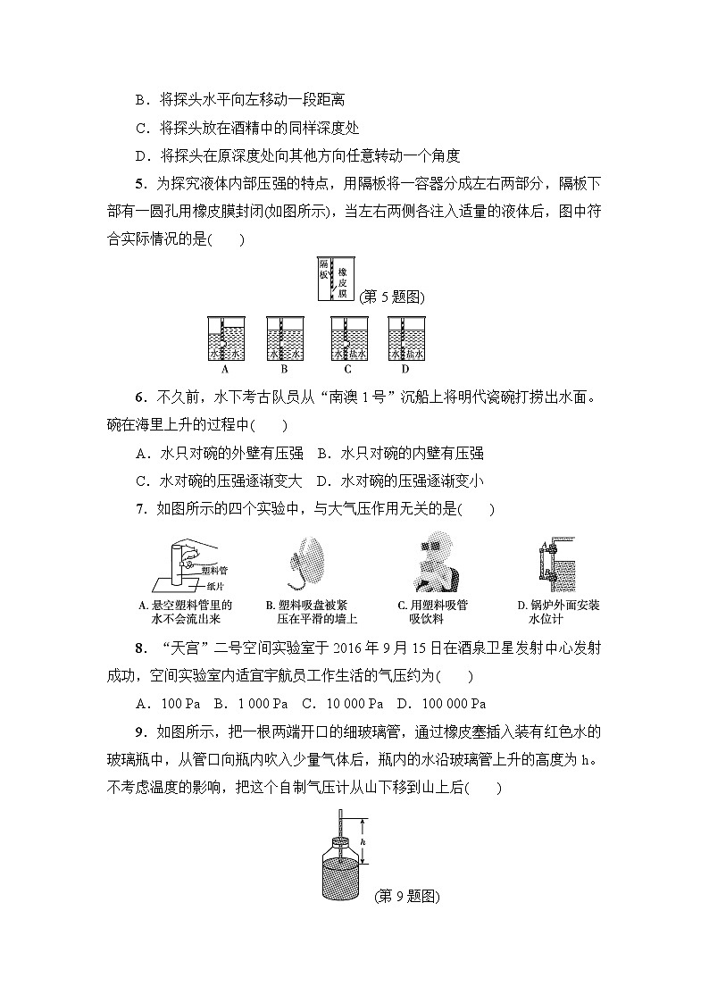 沪粤版八年级下册物理第八章达标检测卷02