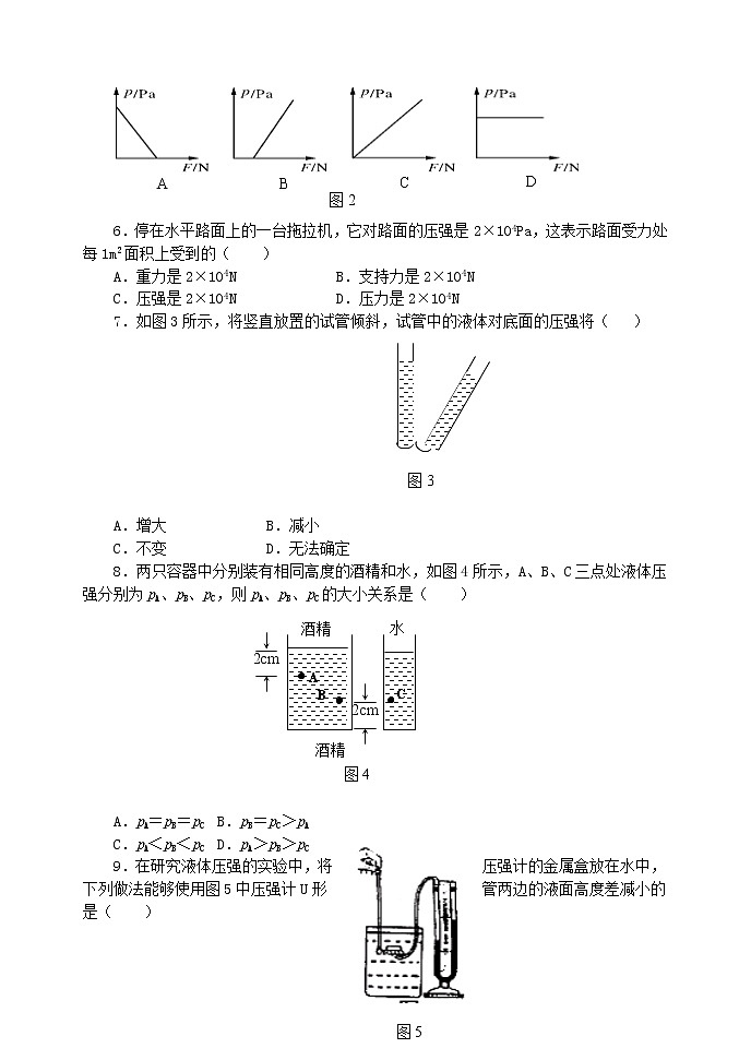 《神奇的压强》复习检测题（四）02