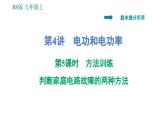 北師版九年級上冊物理課件 期末提分練案 第4講   第5課時   方法訓練  判斷家庭電路故障的兩種方法