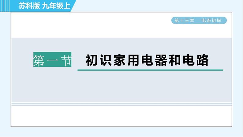 苏科版九年级上册物理课件 第13章 13.1初识家用电器和电路第1页