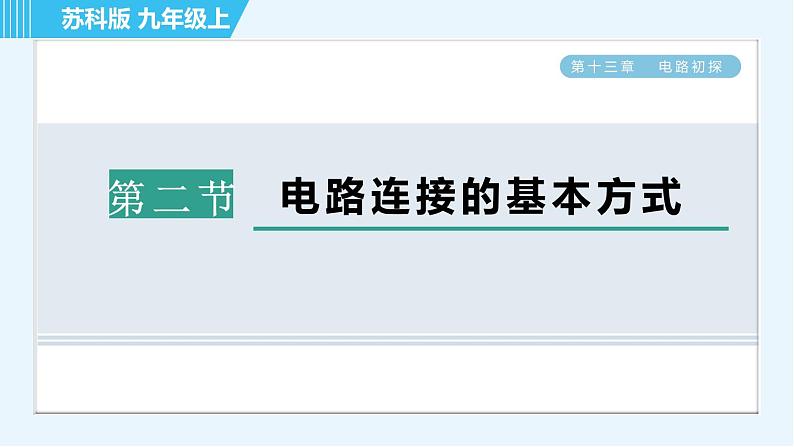 苏科版九年级上册物理课件 第13章 13.2电路连接的基本方式01