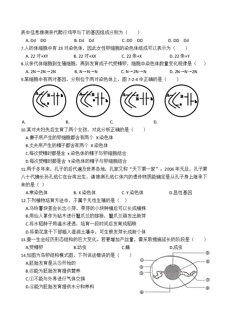 2021年北京市中考生物模拟练习三（word版 含答案）第3页