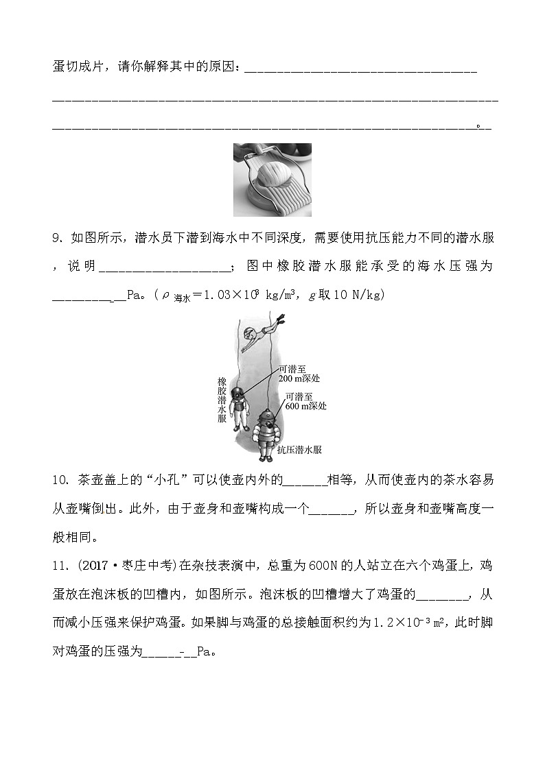 2018届中考物理总复习专题训练：第八章　压　强第3页