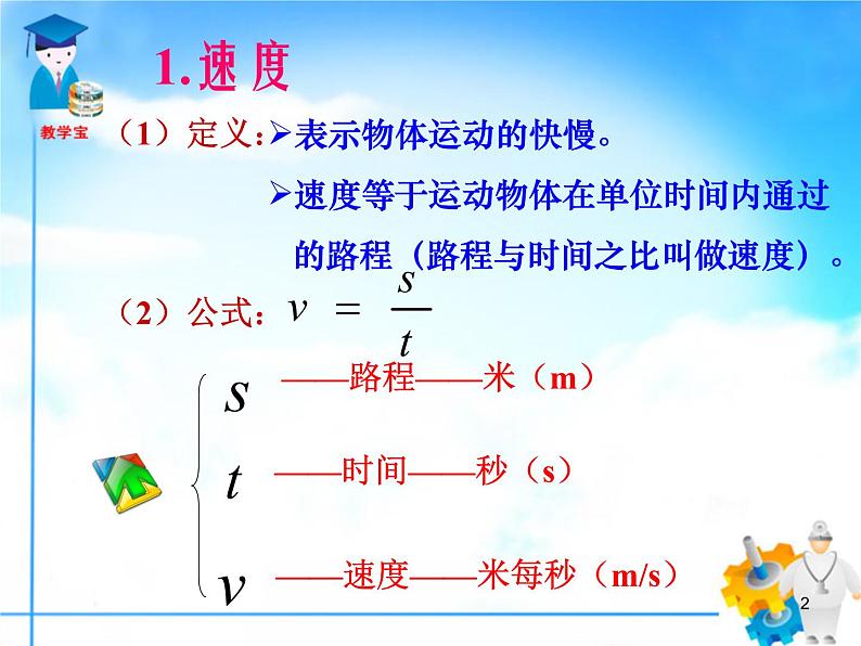 人教版物理八年级上1.3运动的快慢课件 课件02