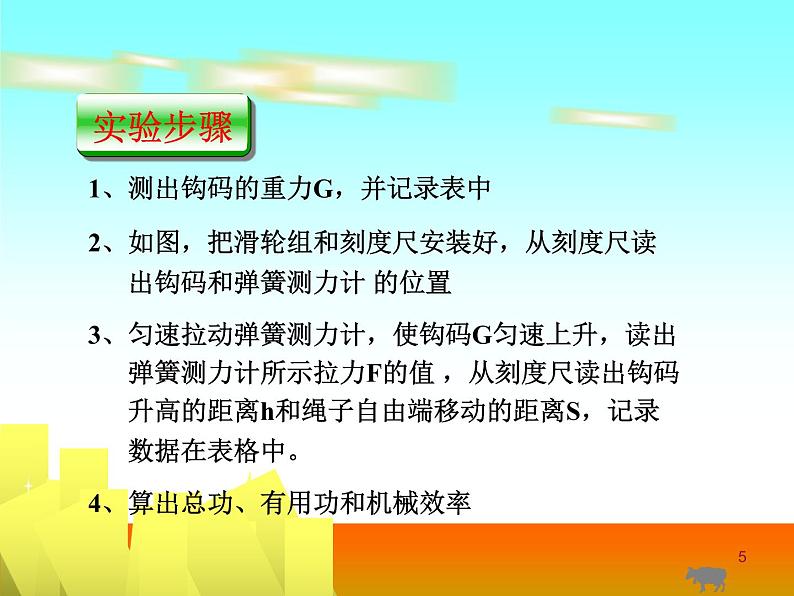 2020-2021学年北师大版物理八年级下册-9.6 测滑轮组的机械效率 PPT课件05