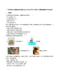 广东省汕头市潮南区两英镇2017-2018学年八年级上学期物理期末考试试卷（解析版）