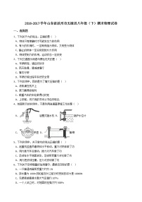 山东省滨州市无棣县2016-2017学年八年级（下）期末物理试卷（解析版）