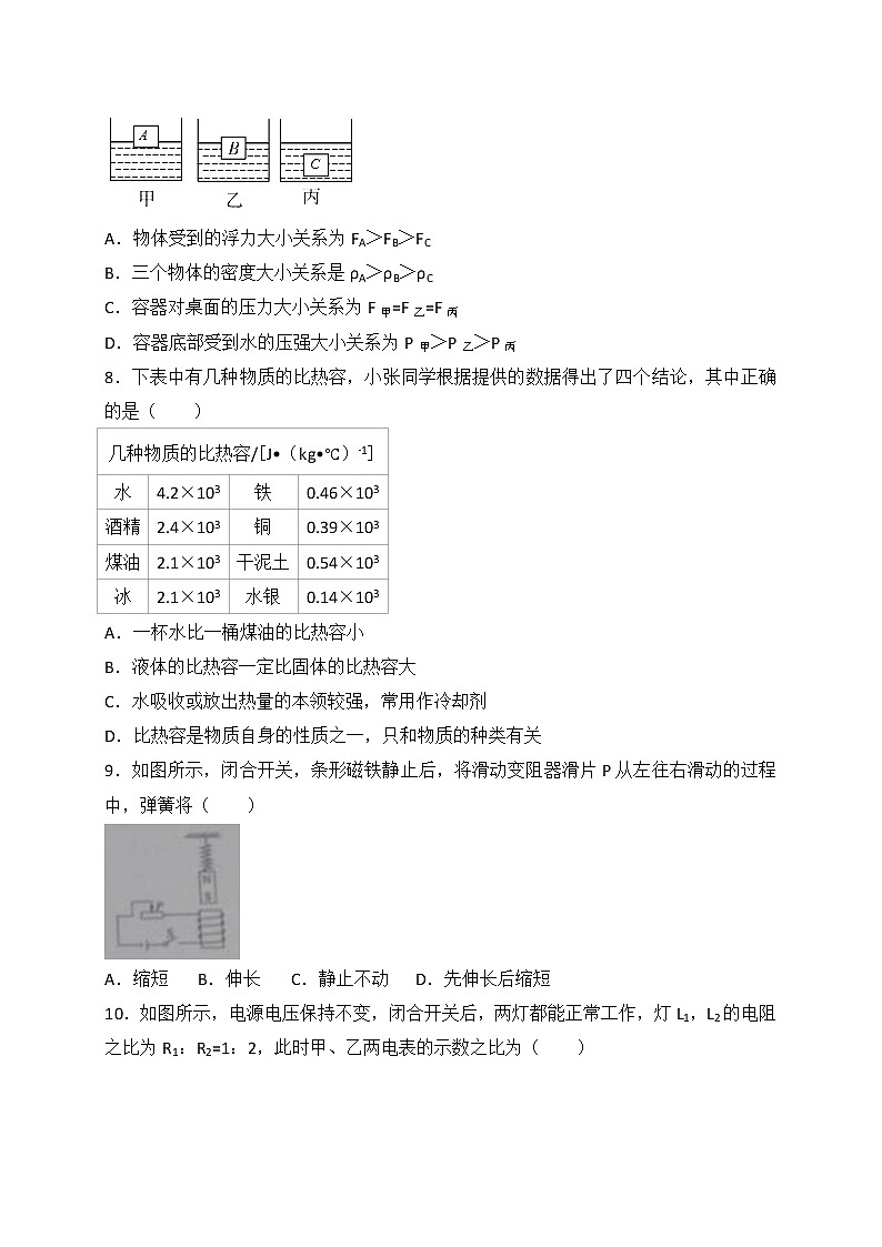 四川省眉山市2018年中考物理试题（WORD版，含答案）03