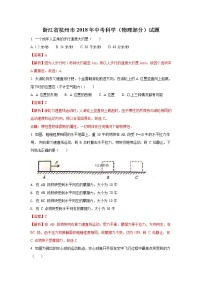 浙江杭州市2018年中考物理试题（word版含解析）