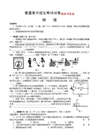 河南省中考物理试题及答案(全word版)