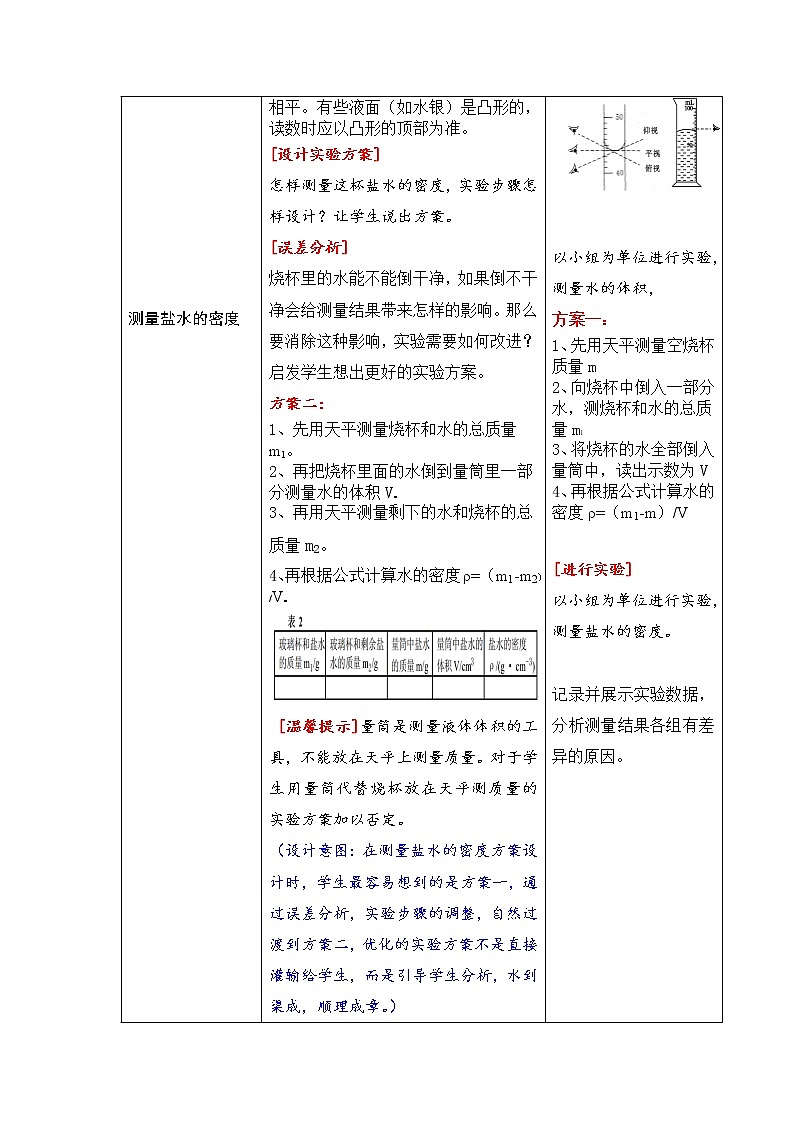 人教版八年级上册物理6.3 测量物质的密度 教案 103