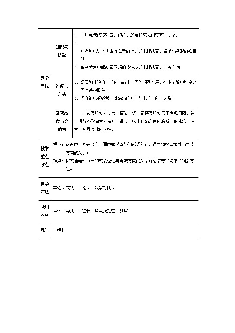 人教版初中九年级物理20.2 电生磁教案02