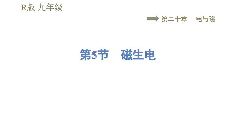 人教版九年级全一册物理习题课件 第20章 20.5磁生电第1页