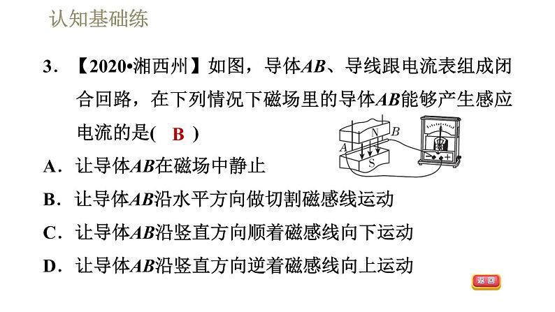 人教版九年级全一册物理习题课件 第20章 20.5磁生电第7页