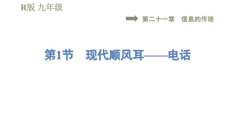 人教版九年级全一册物理习题课件 第21章 21.1现代顺风耳——电话01