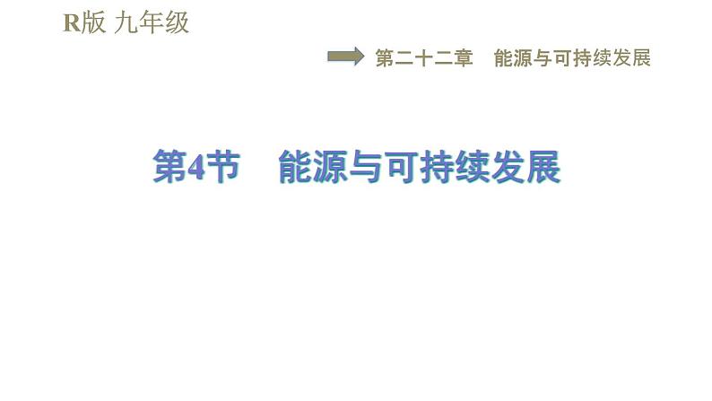 人教版九年级全一册物理习题课件 第22章 22.4能源与可持续发展01