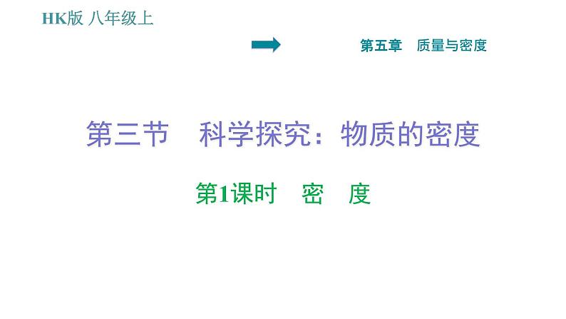 沪科版八年级上册物理习题课件 第5章 5.3.1 密度01