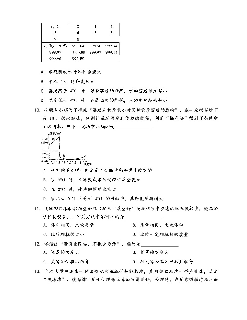 沪科版物理八年级上册一课一练5.4密度知识的应用(word版，含答案解析）02