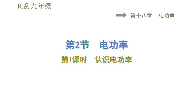 人教版九年级全一册物理习题课件 第18章 18.2.1认识电功率第1页