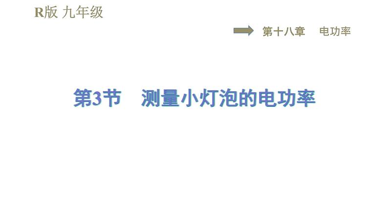 人教版九年级全一册物理习题课件 第18章 18.3测量小灯泡的电功率第1页