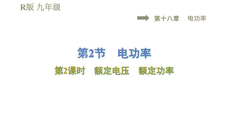 人教版九年级全一册物理习题课件 第18章 18.2.2额定电压　额定功率第1页